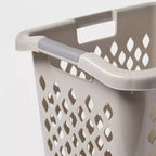 Cesto portabiancheria in plastica grigio Lamper da 2,1 bu con maniglie integrate, parte superiore aperta, 1 scomparto, capacità 19,55 litri