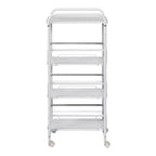 Carrello sottile a 4 ripiani con cestini estraibili: carrello da cucina nero, acciaio verniciato a polvere, ruote con blocco