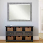 Specchio da parete rustico con cornice effetto corteccia da 45"x35" grigio: smussato, con cornice in polistirene, nessun assemblaggio