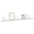 Set di 4 mensole a parete in MDF bianco, lunghe, rettangolari