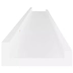 Set di 4 mensole a parete in MDF bianco, lunghe, rettangolari