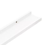 Set di 4 mensole a parete in MDF bianco, lunghe, rettangolari