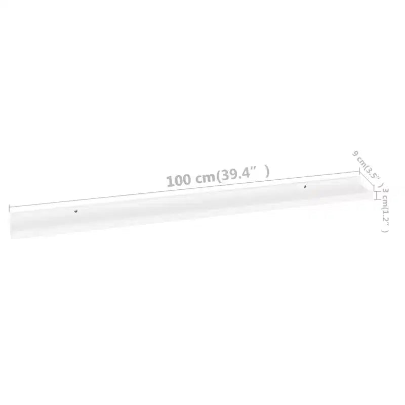 Set di 4 mensole a parete in MDF bianco, lunghe, rettangolari