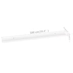 Set di 4 mensole a parete in MDF bianco, lunghe, rettangolari
