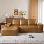 Divano Sezionale Modulare con Chaise Reversibile (Sinistra/Destra), in Pelle Sintetica a Spedizione Rapida o 4 Tessuti Shimmer: Nessun Montaggio, Schiuma ad Alta Densità e Molle Insacchettate