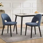 Dining Chairs Set of 2,Modern Fabric Upholstered Kitchen Side Chairs, Ergonomic Curved Backrest, Oak Wood Legs, 300 LB Capacity, for Restaurant/Cafe