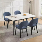 Set di 2 sedie da pranzo, sedie da cucina moderne imbottite in tessuto, schienale ergonomico curvo, gambe in legno di quercia, capacità di 136 kg, per ristorante/caffetteria