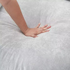 Chaise Longue Tonda 152 cm, Divano Loaf, Divano Tondo Senza Struttura, Letto Divano Completamente Imbottito con 8 Cuscini Decorativi