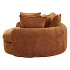 Chaise Longue Tonda 152 cm, Divano Loaf, Divano Tondo Senza Struttura, Letto Divano Completamente Imbottito con 8 Cuscini Decorativi