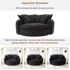 Chaise Longue Tonda 152 cm, Divano Loaf, Divano Tondo Senza Struttura, Letto Divano Completamente Imbottito con 8 Cuscini Decorativi