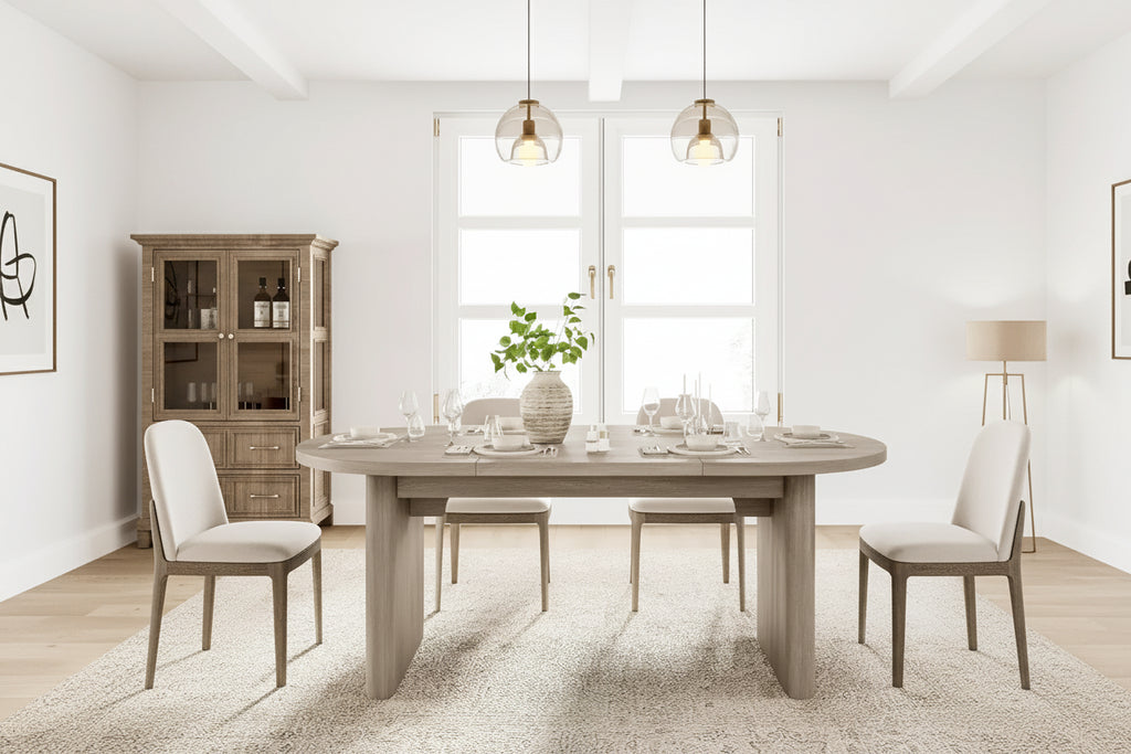 Tavolo da Pranzo Ovale da 180 cm per 6-8 Persone, Grande Tavolo da Cucina Rustico con Base Robusta in Legno Spesso per Cucina, Soggiorno, Ufficio