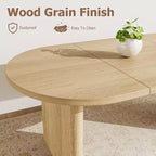 Tavolo da Pranzo Ovale da 180 cm per 6-8 Persone, Grande Tavolo da Cucina Rustico con Base Robusta in Legno Spesso per Cucina, Soggiorno, Ufficio