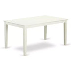 HomeStock 5-Pc Linen White Finish Solid Wood Top - Dining Room Set - Seats 4