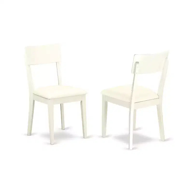 Set da pranzo 5 pezzi con piano in legno massello finitura bianco lino - 4 posti a sedere