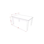 Set da pranzo 5 pezzi con piano in legno massello finitura bianco lino - 4 posti a sedere