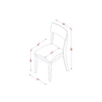 Set da pranzo 5 pezzi con piano in legno massello finitura bianco lino - 4 posti a sedere
