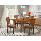 Set da pranzo 3 pezzi con piano in legno massello finitura marrone sella - 4 posti a sedere
