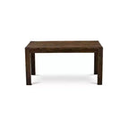 Tavolo da pranzo rettangolare a 7 pezzi con piano in legno massello finitura Jacobean invecchiato e 6 sedie