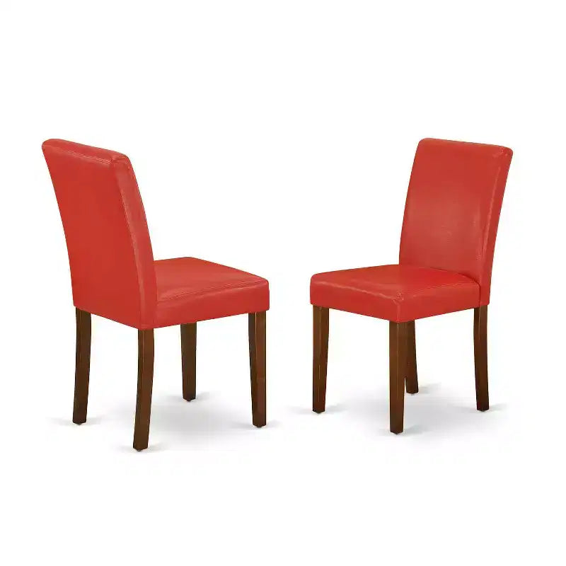 Set da Pranzo 5 Pezzi con Piano in Legno Massello Finitura Mogano e Alette (4 Posti)