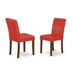 Set da Pranzo 5 Pezzi con Piano in Legno Massello Finitura Mogano e Alette (4 Posti)