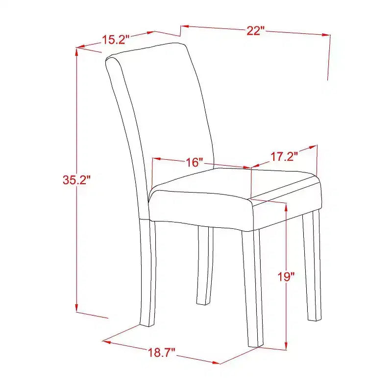 Set da Pranzo 5 Pezzi con Piano in Legno Massello Finitura Mogano e Alette (4 Posti)