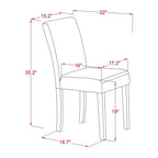 Set da Pranzo 5 Pezzi con Piano in Legno Massello Finitura Mogano e Alette (4 Posti)