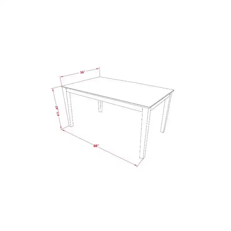 Tavolo da pranzo rettangolare a 6 posti con piano in legno massello finitura cappuccino, 1 panca, 4 sedie