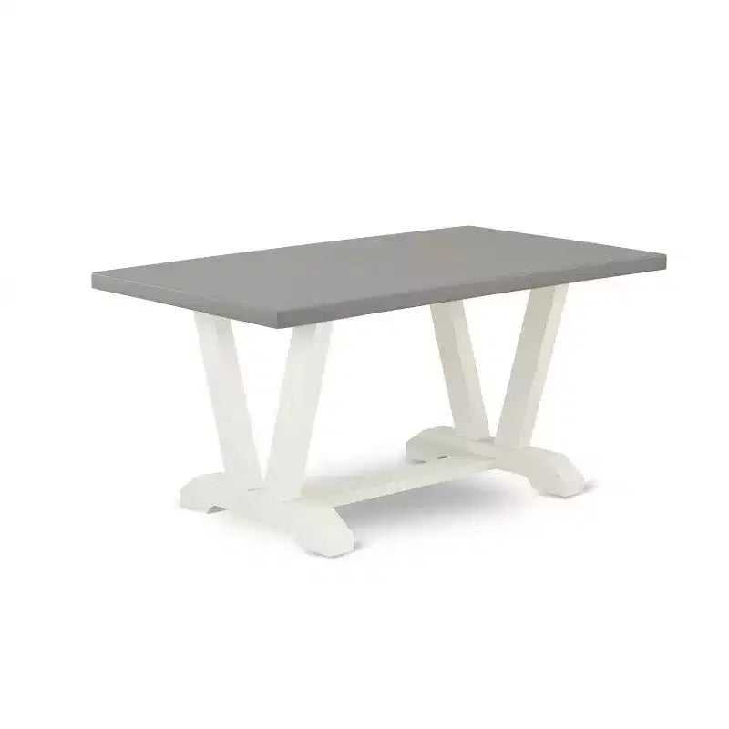 Tavolo da pranzo rettangolare a 5 pezzi con piano in legno massello con finitura in rovere naturale e 4 sedie