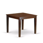 Set da pranzo 5 pezzi in legno massello con finitura mogano, rivestito, con schienale alto - 4 posti a sedere