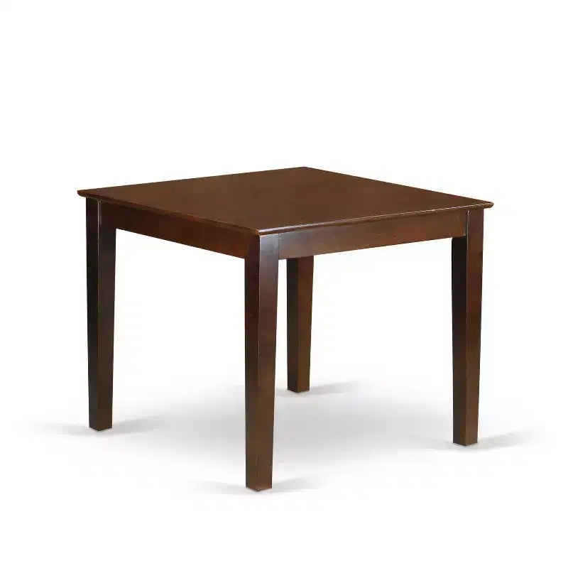 Set da pranzo 5 pezzi in legno massello con finitura mogano, rivestito, con schienale alto - 4 posti a sedere