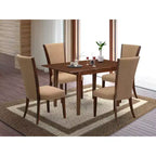 Set da pranzo in legno massiccio a 5 pezzi con finitura mogano - 4 posti a sedere