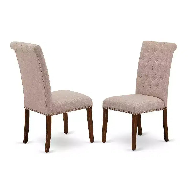 Set da pranzo in 3 pezzi con piano in legno massello finitura mogano - Imbottito - Posti a sedere 4