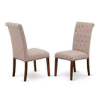 Set da pranzo in 3 pezzi con piano in legno massello finitura mogano - Imbottito - Posti a sedere 4