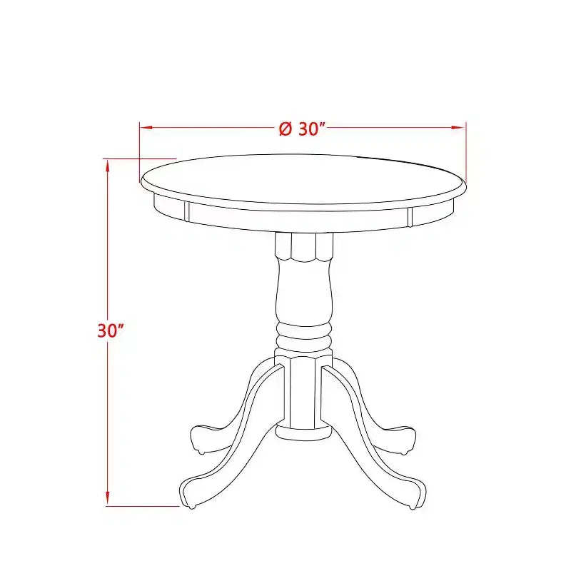Set da pranzo in 3 pezzi con piano in legno massello finitura mogano - Imbottito - Posti a sedere 4