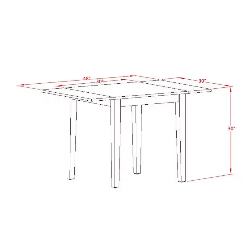 Set da tavolo da pranzo 3 pezzi in legno massello con finitura bianca lino