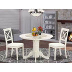 Set Dinette 3 Pezzi - Tavolo Rotondo da Cucina e 2 Sedie da Pranzo - Design Salvaspazio