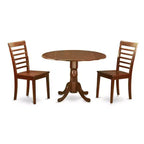 Modern Kitchen Table Set with Chairs - 5 Piece Round Dining Set, Mahogany Finish
