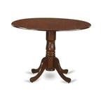 Set Tavolo da Cucina Moderno con Sedie - Set da Pranzo Rotondo 5 Pezzi, Finitura Mogano
