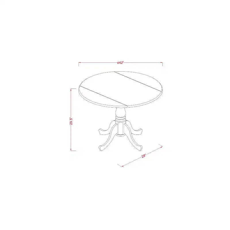 Set da pranzo rotondo per 2 - Tavolo da cucina con sedie - Finitura Marrone Sella