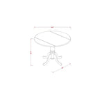 Set da pranzo rotondo per 2 - Tavolo da cucina con sedie - Finitura Marrone Sella
