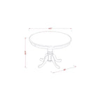 Set Dinette da Cucina Rotondo - Tavolo da 42 Pollici e 4 Sedie - Set da Pranzo Moderno