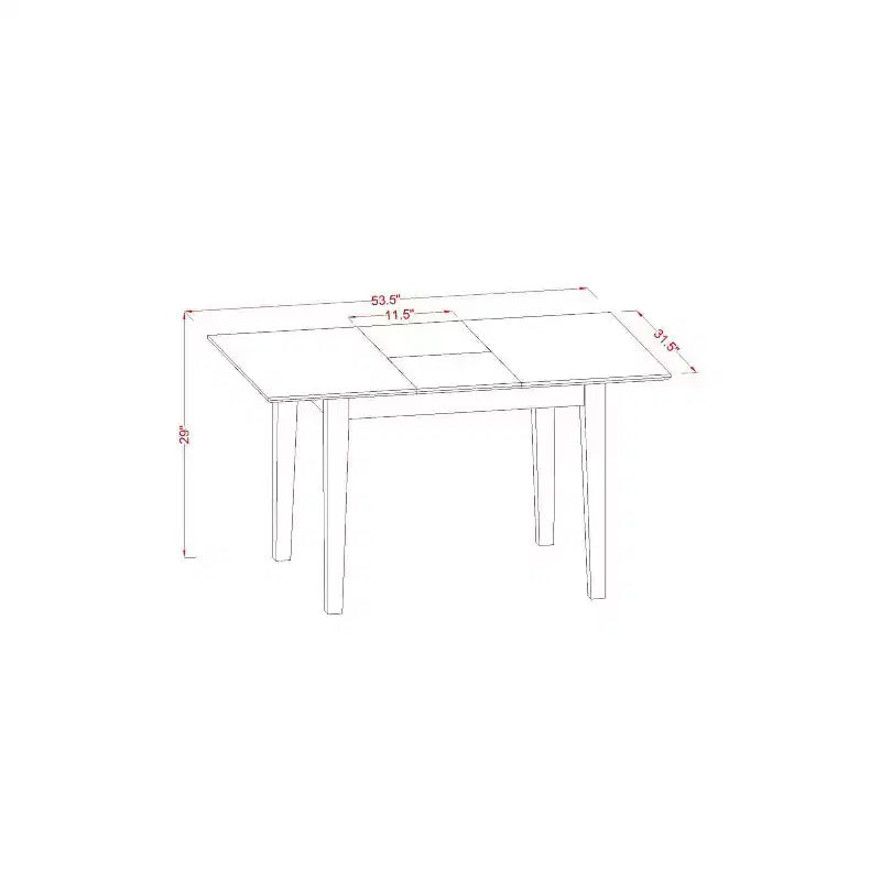 Set sala da pranzo 5 pezzi in legno massello con finitura mogano e bottoni (4 posti)