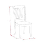 Set da pranzo 3 pezzi con piano in legno massello finitura lino bianco - 4 posti