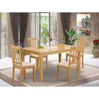 Set da pranzo 5 pezzi in legno massello con finitura in rovere naturale - 4 posti a sedere
