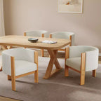 Sedie da pranzo Evelina moderne in bouclé con schienale a botte (set da 4)