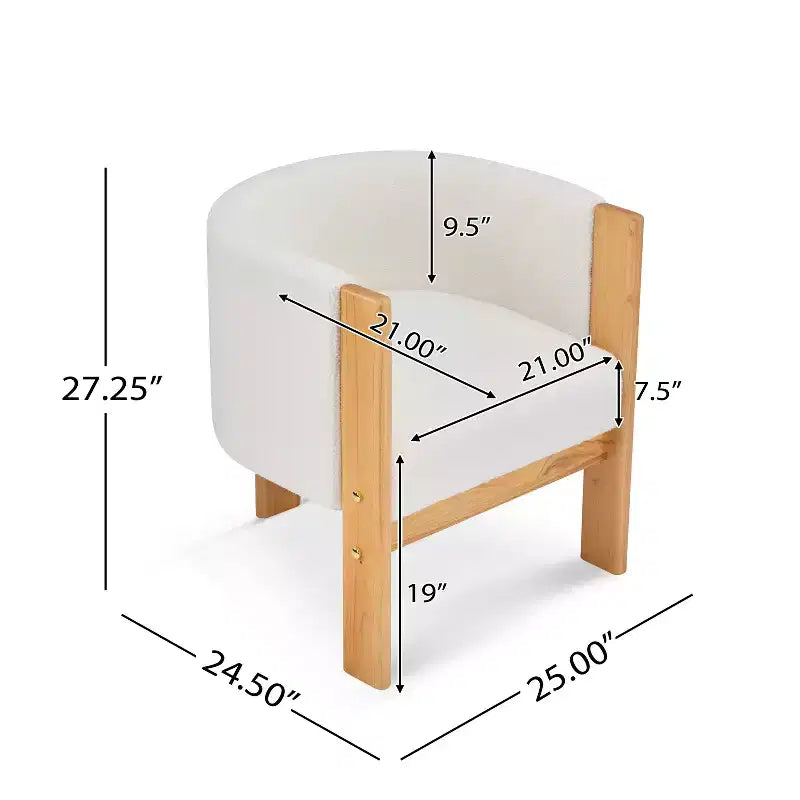 Sedie da pranzo Evelina moderne in bouclé con schienale a botte (set da 4)