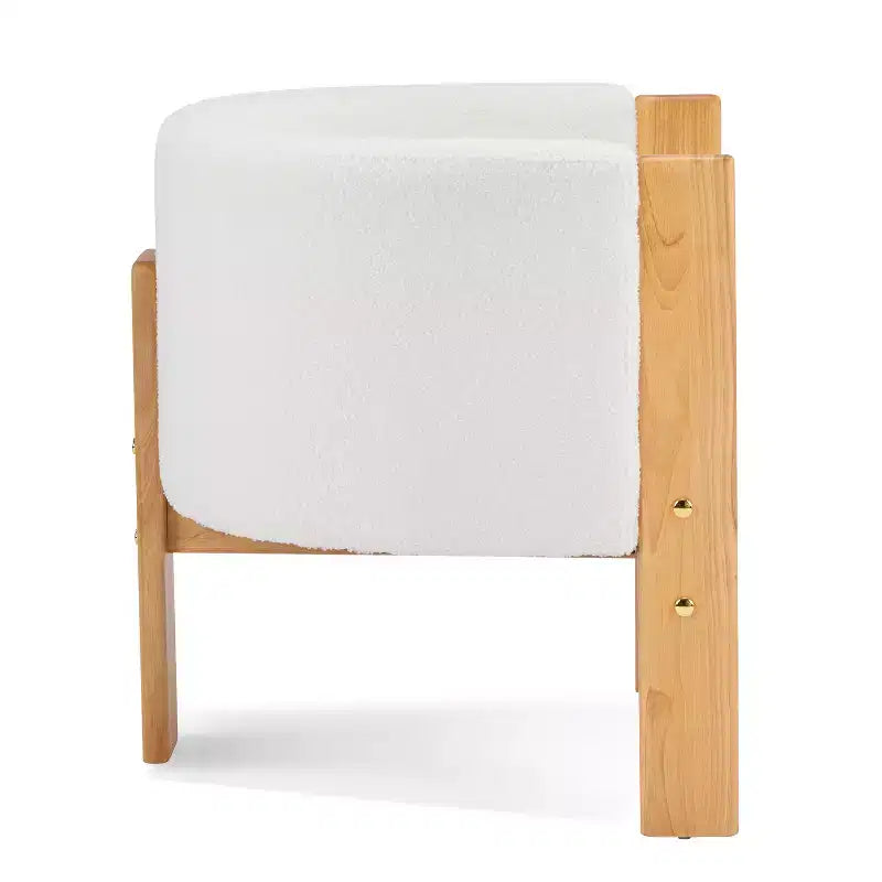 Sedie da pranzo Evelina moderne in bouclé con schienale a botte (set da 4)