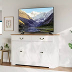 Credenza da fattoria da 57 pollici con contenitore, con 4 ante e 2 cassetti, armadietto da caffè con ripiani regolabili, contenitore multifunzione per sala da pranzo