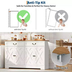 Credenza da fattoria da 57 pollici con contenitore, con 4 ante e 2 cassetti, armadietto da caffè con ripiani regolabili, contenitore multifunzione per sala da pranzo