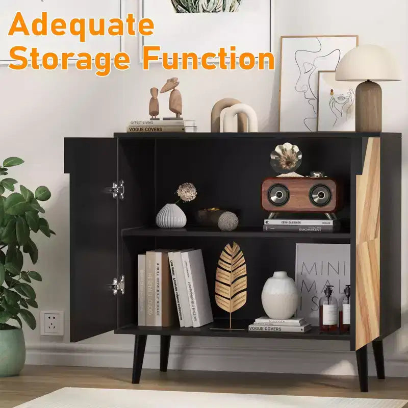 Mobile contenitore da 80 cm con ripiano e ante, madia moderna, mobiletto indipendente per sala da pranzo, soggiorno o ingresso